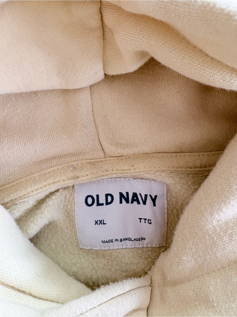 Old Navy Men’s Cream Hoodie - XXL